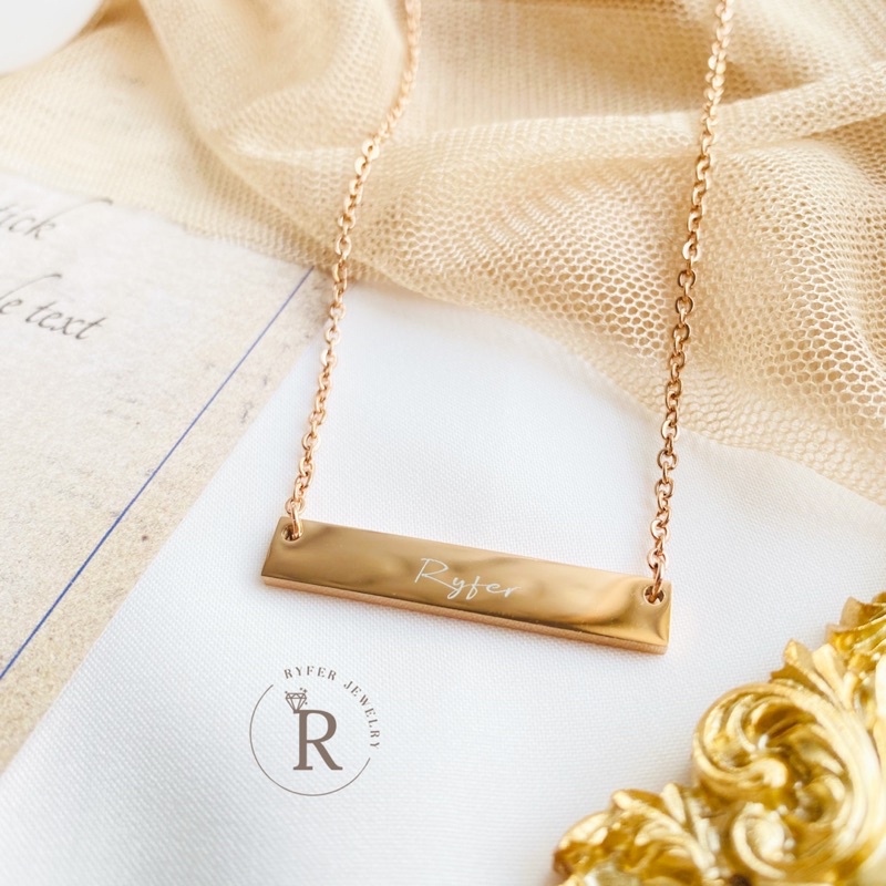 สร้อยคอแกะสลักชื่อโลโก้สร้อยคอ CUSTOME TITANIUMJewelry RJKCUSTOME003