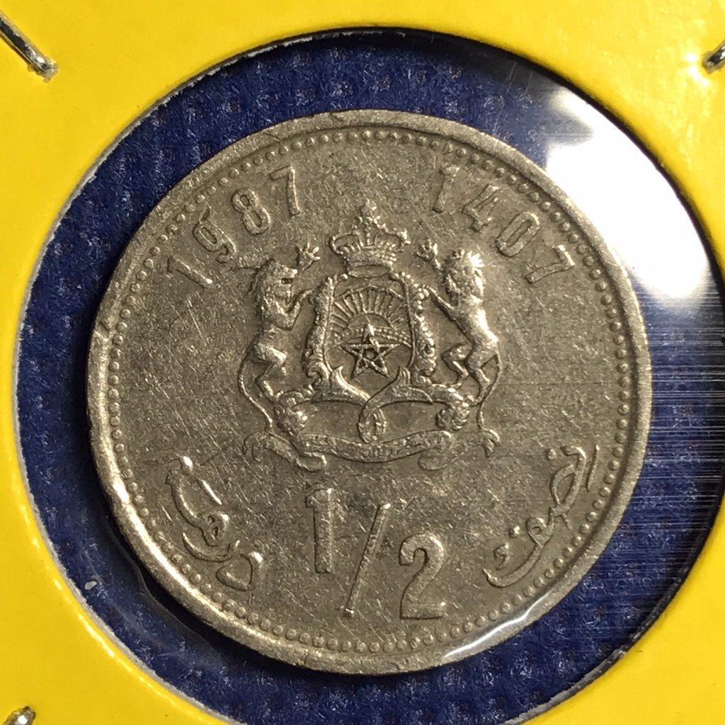 No.14934 ปี1987 MOROCCO 1/2 DIRHAM เหรียญเก่า เหรียญต่างประเทศ เหรียญสะสม เหรียญหายาก ราคาถูก