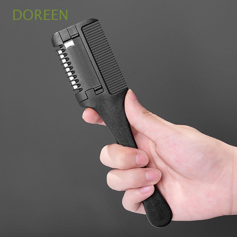 Doreen หวีตัดผม ด้ามจับคาร์บอน พร้อมใบมีดโกน หลากสี สําหรับร้านทําผม Diy 1 ชิ้น
