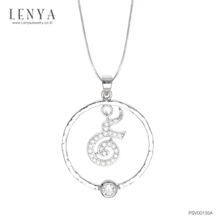 Lenya Jewelry จี้ ดีไซน์เลข ๙ ไทย ประดับเพชร DiamondLike ตัวเรือนเงินแท้ชุบทองคำขาว