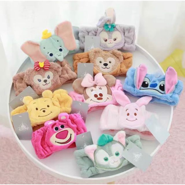 ผ้าคาดผม ที่คาดผมผ้า Disney แบบหนา Minnie Pooh Piglet Stitch Dumbo Lotso Duffy Shelliemay Gelatoni S