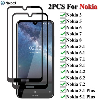 ฟิล์มกระจกนิรภัยกันรอยหน้าจอ แบบเต็มจอ สําหรับ Nokia 4.2 3.2 2.2 6.2 7.2 Nokia 3 5 6 7 8 8.1 7.1 6.1 3.1 Plus X5 X7