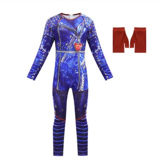 Halloween Costume For Kids Descendants 3 Evie Evy Girls Cosplay Costumes + Gloves Children Carnival Party Dress Up Jumpsuits