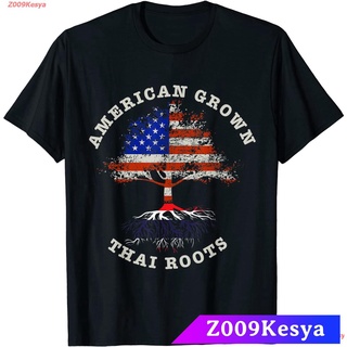 Z009Kesya เสื้อยืดผู้หญิงผ้าคอตตอน US Flag Patriotic Thai Thailand T-Shirt discount