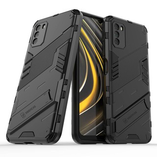 เคส Xiaomi POCO M3 ฮาร์ดเคสกันกระแทกเคสโทรศัพท์ Hybrid Armor Shockproof Hard Case Xiaomi POCO M3 POCOM3 Cover Stand