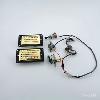 ปิ๊กอัพฮัมบัคเกอร์กีตาร์ไฟฟ้า คอมาตรฐาน LP พร้อมสายไฟ สําหรั…