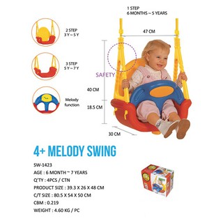 Eduplay ชิงช้าเด็กมีพนัก มีเสียงเพลง 4+Melody Swing (SW-1423) ของแท้จากเกาหลี