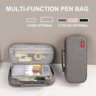 [พร้อมส่ง] กระเป๋าเครื่องเขียน กระเป๋าดินสอ ปากกา แบบสองชั้น มีซิป ความจุขนาดใหญ่ อเนกประสงค์ 1 ชิ้น