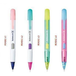 ดินสอกด Pentel PD105T / PD105C 0.5 มม. กดข้าง (ด้ามใส / ด้ามสี)