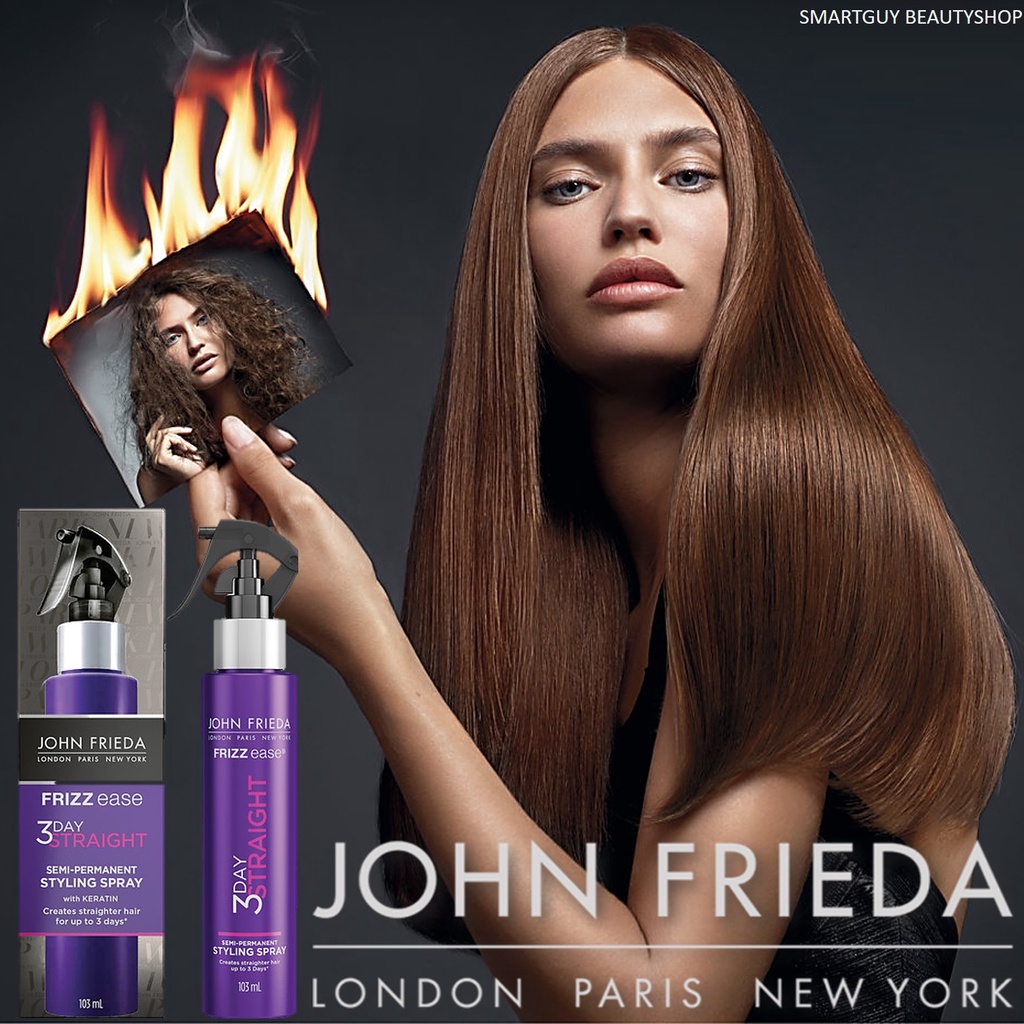 John Frieda Haircare Frizz Ease 3 Day Straight Styling Spray ผลิตภัณฑ์บำรุงเส้นผมสูตรพรีเมี่ยมเพื่อผ