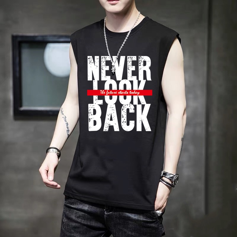 amaazon88 เสื้อแขนกุดคอกลมแฟชั่นสำหรับผู้ชาย B0582