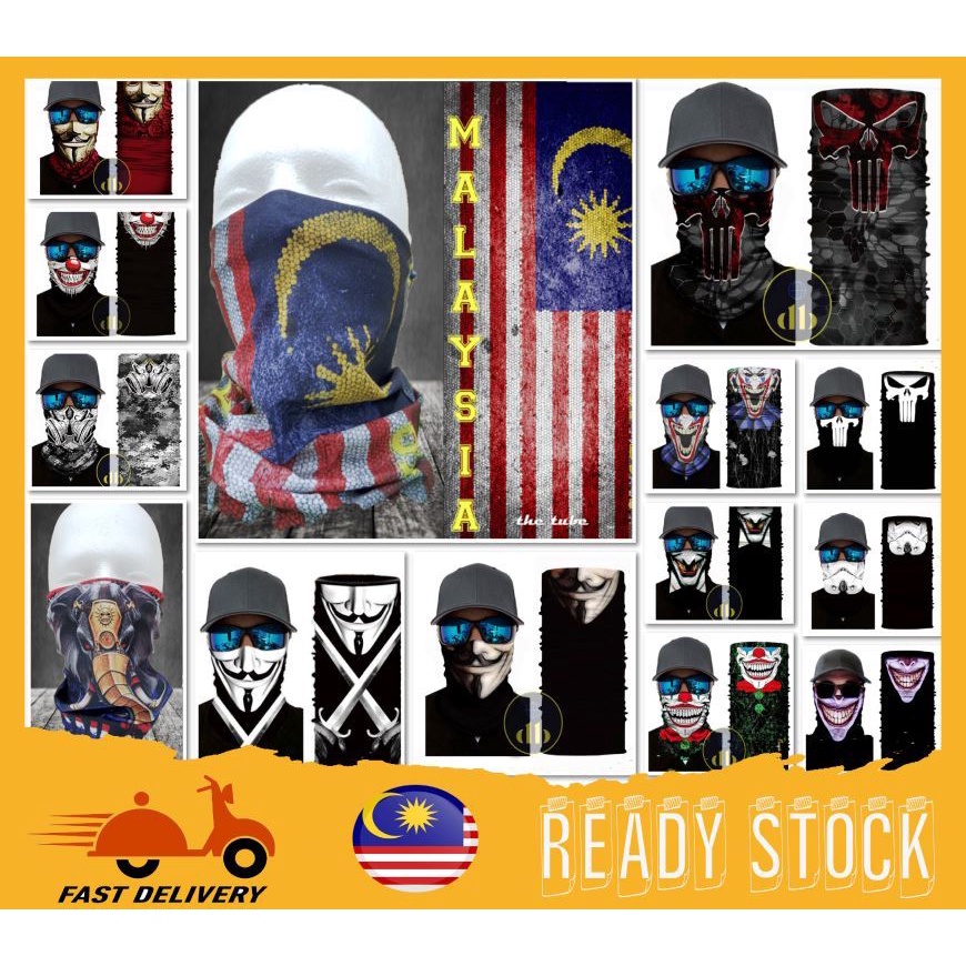 Buff Bandana Topeng Muka Joker Half Face Mask