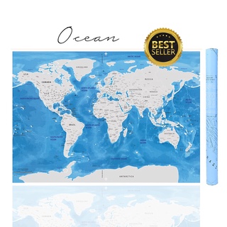 [ส่งฟรี] World Scratch Map Ocean แผนที่โลกขูดได้ แถม! ปากกาขูด