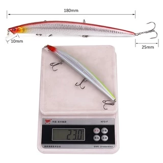 SYFishing 1Pcs ยาวเหยื่อตกปลา Minnow 18 ซม.26.5g Swimbait Bass Wobbler ลอย Topwater เหยื่อ Treble Hook ประดิษฐ์