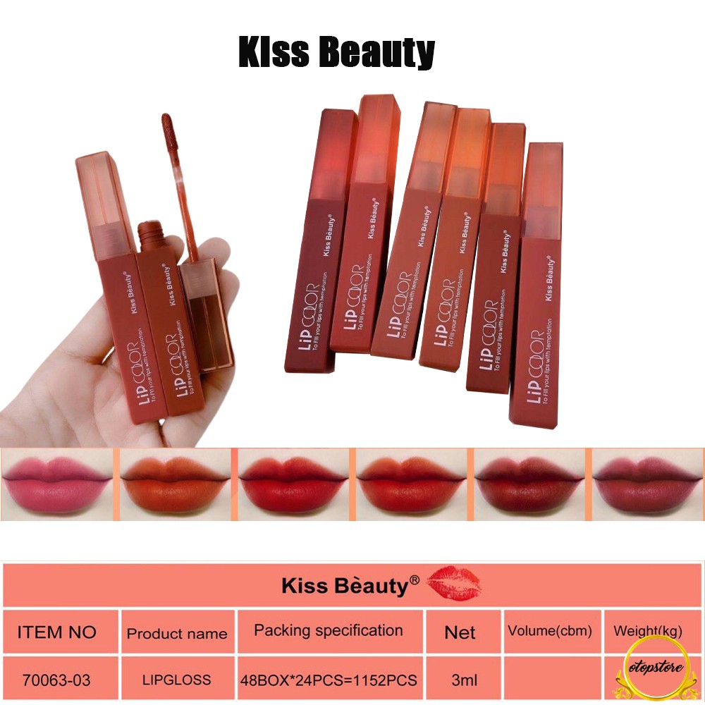 70063 Kiss Beauty ลิปจุ่ม To Fill You ลิปเนื้อลิควิดกันน้ำสุด ลิปแมทโทนแดงก่ำ ลิปแมทจุ่ม ลิปกันน้ำ