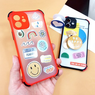 พร้อมส่ง i12MINI/XS/XR/11PROMAXเคสกันกระแทก เคสกันเลนส์กล้อง เคสกันกล้อง เคสการ์ตูน ขอบสี เคสแฟชั่น เคสหลังขุ่น