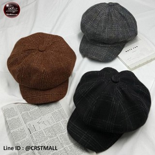 หมวกทรงฟักทองลายสก็อต Newsboy cap J-15 มี4สีรูปทรงฟักทอง ดึงดูด น่าสนใจ สามารถใส่กับสุภาพสตรีและสุภาพบุรุษ F5Ah30-0046