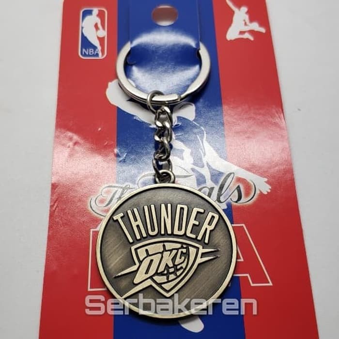 GANTUNGAN Oklahoma City Thunder NBA Basketball Ball พวงกุญแจนําเข้าทอง