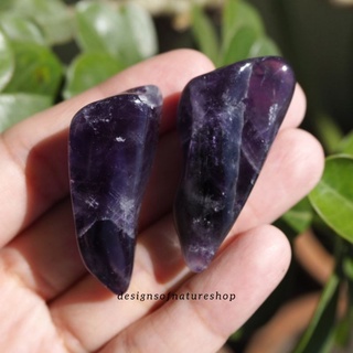 เชฟรอนอเมทิสต์ขัดมัน (Chevron Amethyst Point Tumbled)