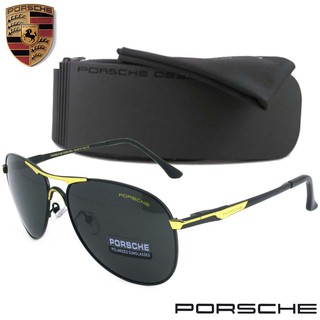 Polarized แว่นกันแดด แฟชั่น รุ่น PORSCHE UV 8722 C-3 สีดำตัดทอง เลนส์โพลาไรซ์ ขาสปริง สแตนเลส สตีล แว่นตา Sunglasses