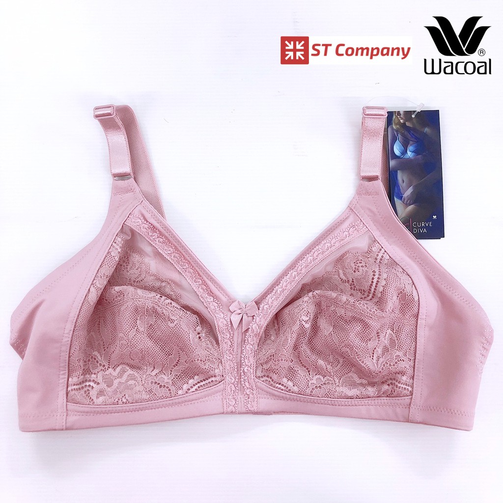Wacoal Curve Diva บราเก็บกระชับ รุ่น WQ1118 สีชมพู Pink ไม่มีโครง ไม่เสริมฟองน้ำ สำหรับสาวคัพใหญ่ ชุดชั้นใน วาโก้ ชั้นใน
