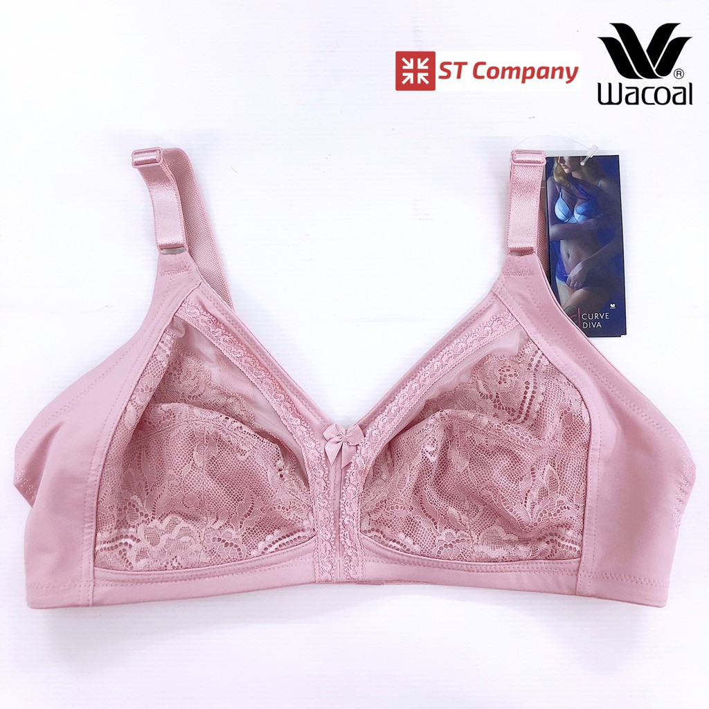 Wacoal Curve Diva บราเก็บกระชับ รุ่น WQ1118 สีชมพู Pink ไม่มีโครง ไม่เสริมฟองน้ำ สำหรับสาวคัพใหญ่ ชุ
