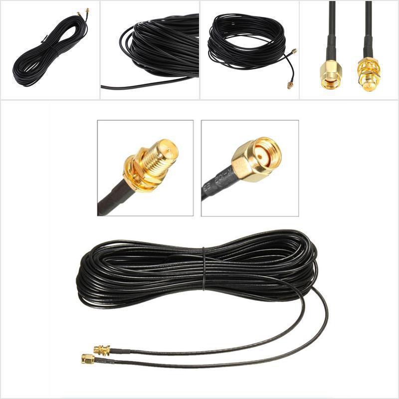 ( Aigo ) 9 . 84 Ft เสาอากาศขยายสายเคเบิ้ล Rp Sma Male To Female อะแดปเต ...
