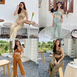 [เงินคืน100coinsโค้ดSHUUC223] 6สี ส่งฟรี 🍁ชุดเซท2ชิ้น เสื้อผูกไหล่ ผูกเอว🍁 แชทถามก่อนโอน