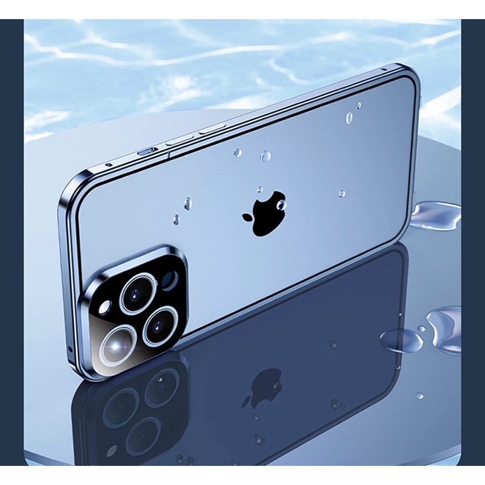 เคสโทรศัพท์มือถือแบบแม่เหล็ก 360 องศา พร้อมกระจกสองด้าน ป้องกันเลนส์กล้อง สําหรับ iPhone15 14 13 12 11 Pro XS Max X XR Mini