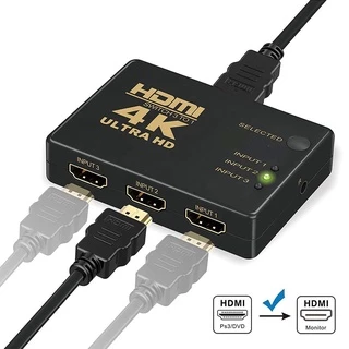 สวิตช์ HDMI ตัวแยก HDMI ความเร็วสูง 4K 3In1 Out สวิตช์ HDMI Ultra HD พร้อมรีโมทคอนโทรลสําหรับ DVD PS3 PC โปรเจคเตอร์