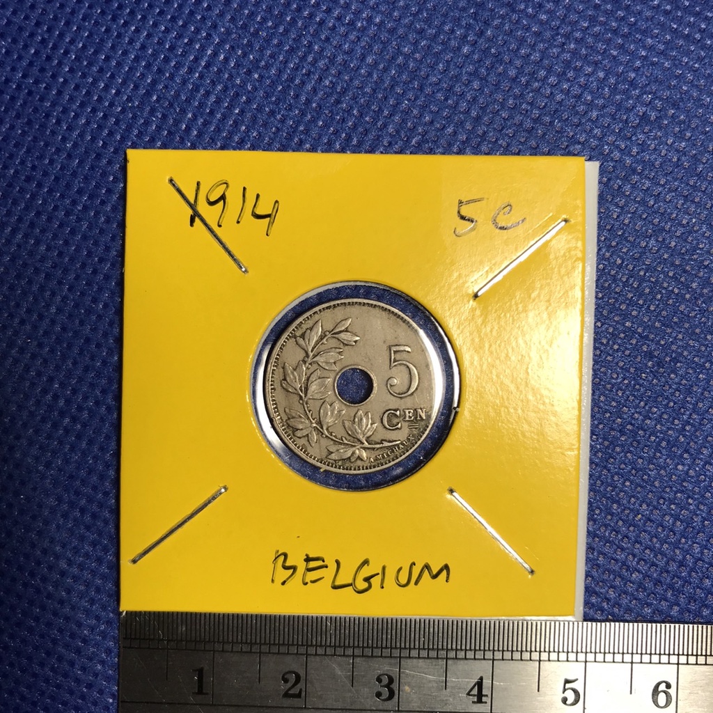 No.60408 ปี1914 เบลเยี่ยม 5 CENTIMES เหรียญสะสม เหรียญต่างประเทศ เหรียญเก่า หายาก ราคาถูก
