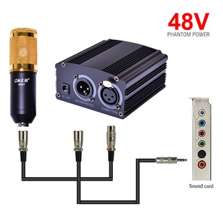 OKER 48v Phantom Power Supply สำหรับไมโครโฟน