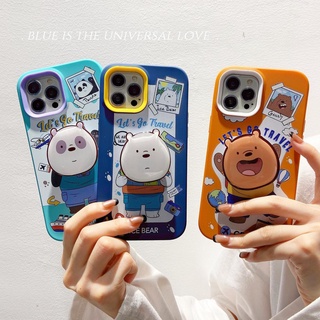 เคสโทรศัพท์มือถือ ลายหมีแพนด้า 3 in 1 แฟชั่น สําหรับ iPhone 14promax 13 12 11 7Plus X Xs Max XR