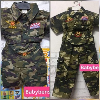 ชุดทหารเด็ก Nriza1.5-10ขวบ แขนสั้น ขาสั้น ขายาว ชุดอาชีพเด็ก มีบริการเก็บปลายทาง