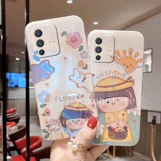 Spot Goods Casing for VIVO V23 5G 2022 เคสโทรศัพท Phone Case Flowers and Girls Cartoon Protective Phone Soft Back Cover