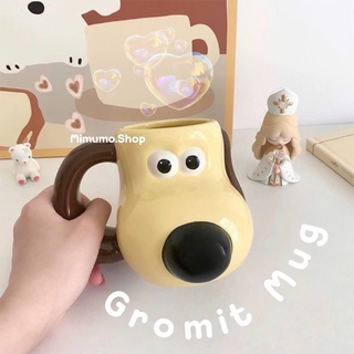 🚚 พร้อมส่ง •🐶 𝙶𝚛𝚘𝚖𝚒𝚝 𝙼𝚞𝚐 🐾 แก้วเซรามิค น้องหมา 𝙶𝚛𝚘𝚖𝚒𝚝🍞 500 ml ทนความร้อน ของขวัญ ตกแต่งห้อง
