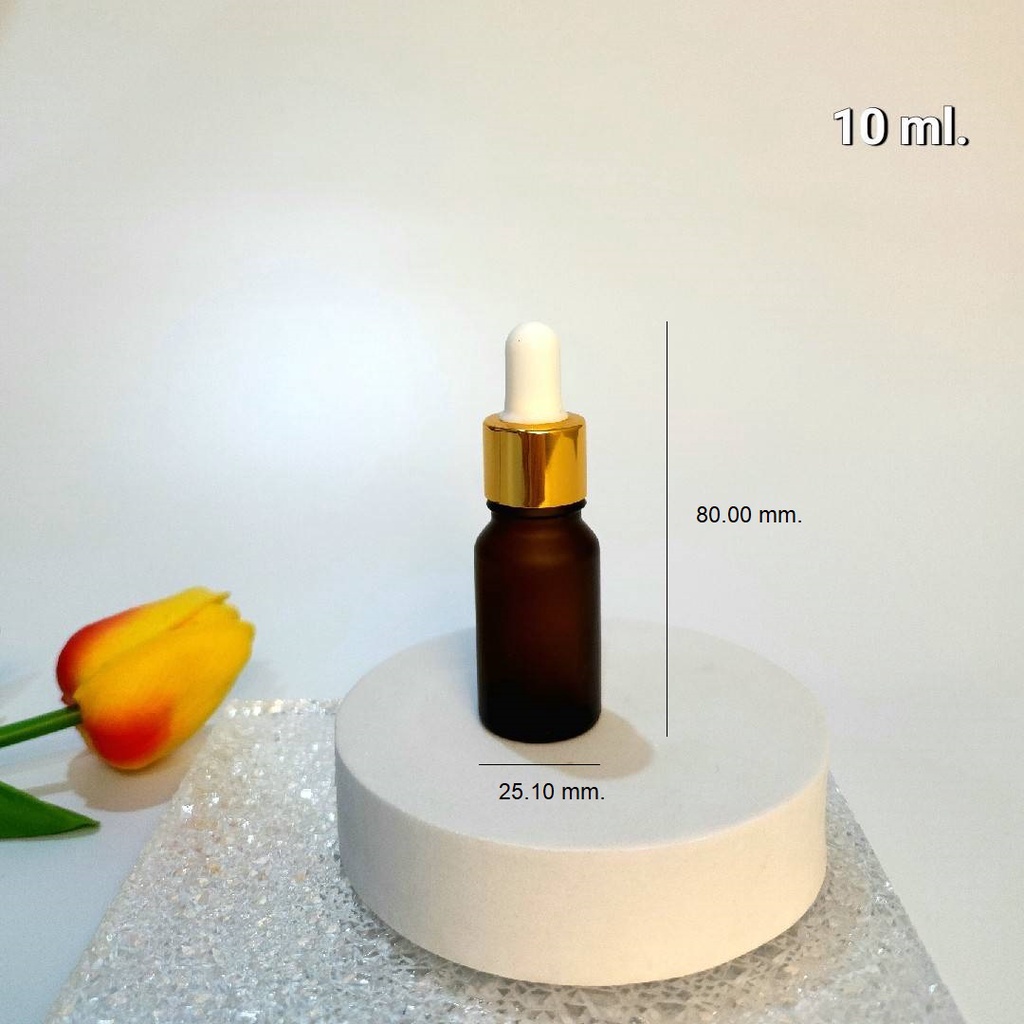ขวดแก้วพร้อมชุดดรอปเปอร์สีชาขุ่น สำหรับบรรจุน้ำมันหอมระเหย ใส่สารสกัดของเหลว เซรั่ม ขนาด 10ml 15ml เอสเซ้น น้ำหอม