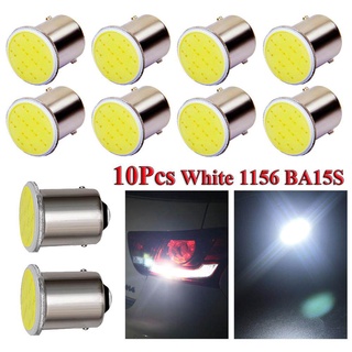 หลอดไฟเลี้ยวอัตโนมัติ LED 1156 BA15S COB 12V 24V P21W สีแดง ขาว ฟ้า เขียว 10 ชิ้น