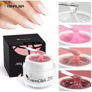 Venalisa jelly gel สีใส เจลต่อเล็บแบบกระปุก ฝังอะไหล่ได้ กลิ่นไม่ฉุน ไม่ร้อนหน้าเล็บ