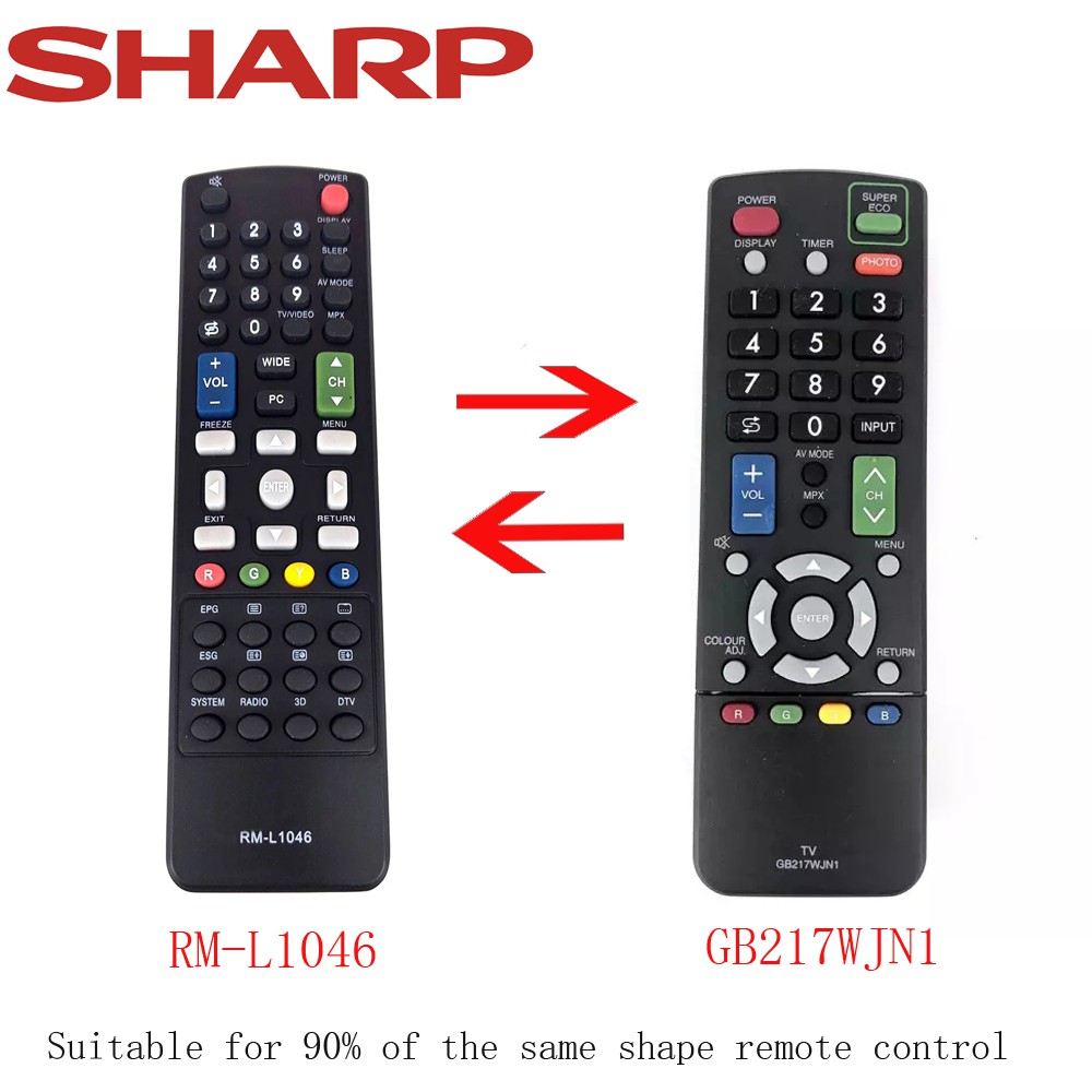 Sharp รีโมตคอนโทรลสมาร์ททีวี LED LCD GB217WJN1RM-L1046 RM-L1238 สําหรับ GB225WJSA GA976WJSA GB217WJN1 GBIOIWJSA GB215WJN1 GB147WJSA GB291WJSA