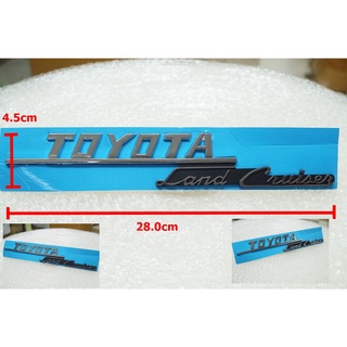 K-84 1ชิ้นป้ายโลโก้ Toyota Land Cruiserrพลาสติกขนาด 28x4.5cmสไตล์วินเทจมีเทปกาวด้านหลัง