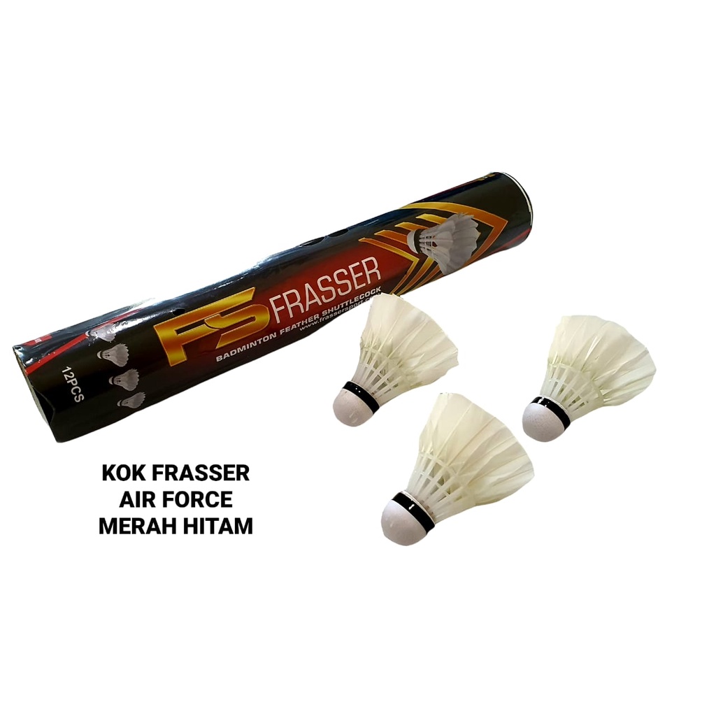 MERAH Frasser Kok ลูกขนไก่ แบดมินตัน กองทัพอากาศ สีแดง เนื้อหาสีดํา 12 SMS