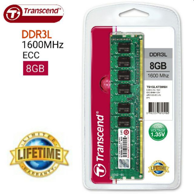 (พร้อมส่ง) มือสอง Transcend Ram 8GB/16GB/32GB DDR3L 1600 ECC Unbuffered Memory PC Server Computer คอมพิวเตอร์