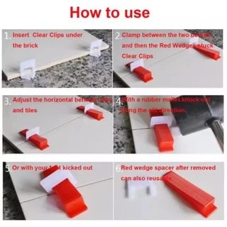 คีม + 300Pcs Clips + 100Pcs Wedges ระบบปรับระดับกระเบื้อง Leveling Spacer Au เซรามิกพื้นคีม Locator ใส่การติดตั้ง (SET)