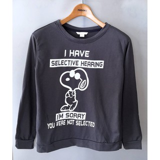 sweatshirt เสื้อแขนยาว ผ้าก้างปลาเนื้อบาง ลาย snoopy