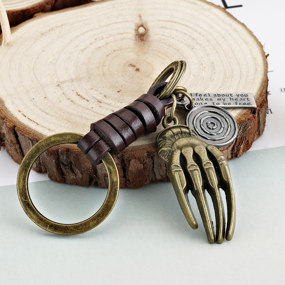 2021เครื่องประดับแฟชั่นvintage HandworkสานมือหนังพวงกุญแจCharmเครื่องประดับอุปกรณ์เสริมผู้ชายKey Chain