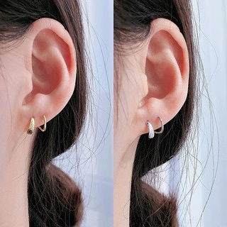Suwann.na [ราคาต่อคู่] ต่างหู ต่างหูเงินแท้ ต่างหูเกลียว สีเงิน, ทอง