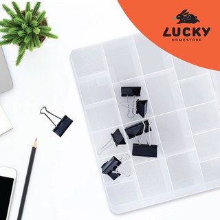 LUCKY HOME กล่องแบ่งช่อง 20 ช่อง (ใส) TFL-020 ขนาดกล่อง(กว้างxยาวxสูง): 28.1 x 35 x 5.6 cm