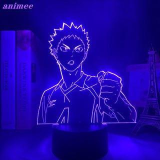 โคมไฟกลางคืน ลายการ์ตูนอนิเมะ Haikyuu Hajime Iwaizumi 3d สําหรับตกแต่งห้องนอนเด็ก