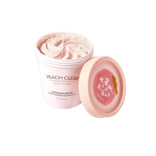 (เหลือ 27 รวมส่ง เก็บโค้ดหน้าร้าน) PEACH CLEAR BODY SCRUB ช่วยผลัดเซลล์ออก เผยผิวใหม่ เนียนใส นุ่ม น่าสัมผัส